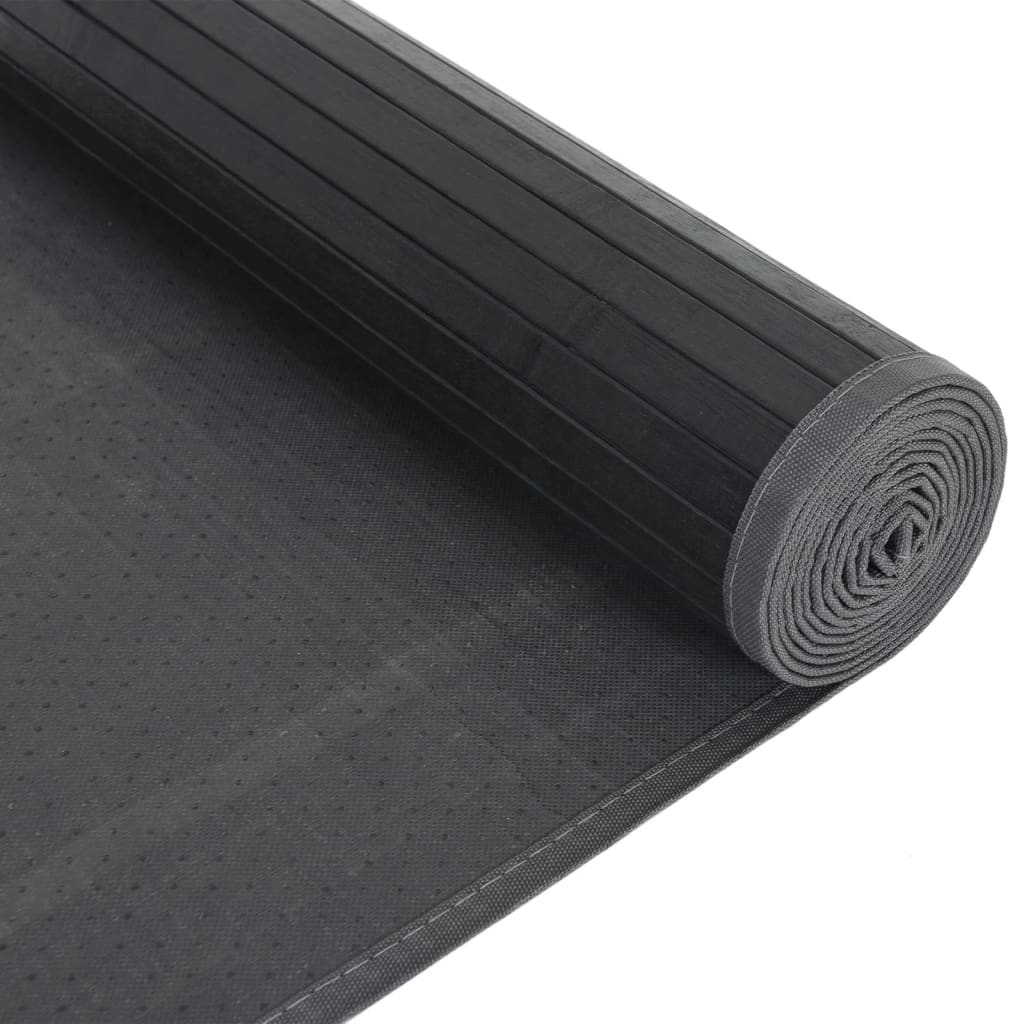 vidaXL Rug Rectangular Black 80x500 cm Bamboo