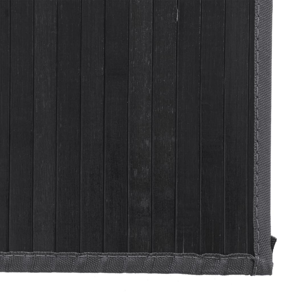 vidaXL Rug Rectangular Black 80x500 cm Bamboo