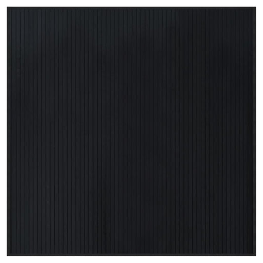 vidaXL Rug Square Black100x100 cm Bamboo