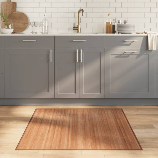 vidaXL Rug Square Natural100x100 cm Bamboo