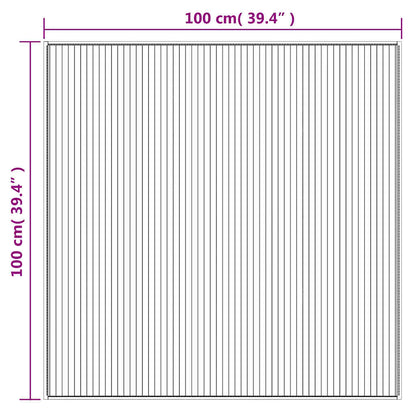vidaXL Rug Square Brown 100x100 cm Bamboo