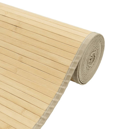 vidaXL Rug Square Light Natural 100x100 cm Bamboo