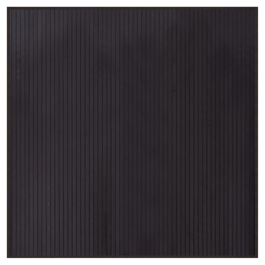 vidaXL Rug Square Dark Brown 100x100 cm Bamboo