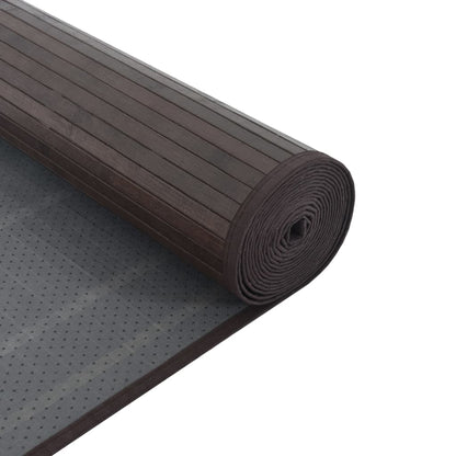 vidaXL Rug Square Dark Brown 100x100 cm Bamboo