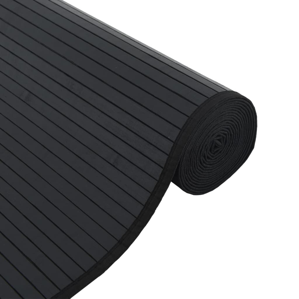 vidaXL Rug Rectangular Black 100x200 cm Bamboo