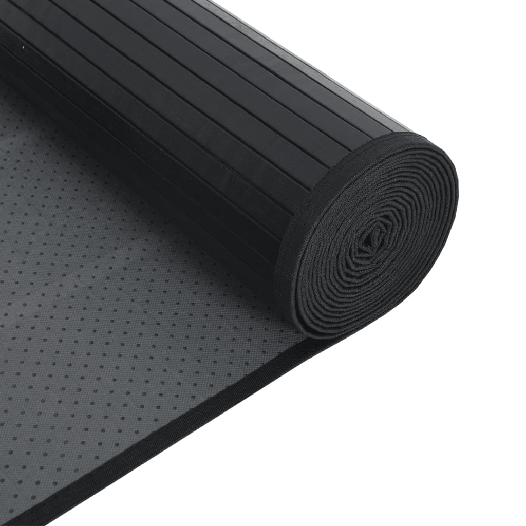vidaXL Rug Rectangular Black 100x200 cm Bamboo
