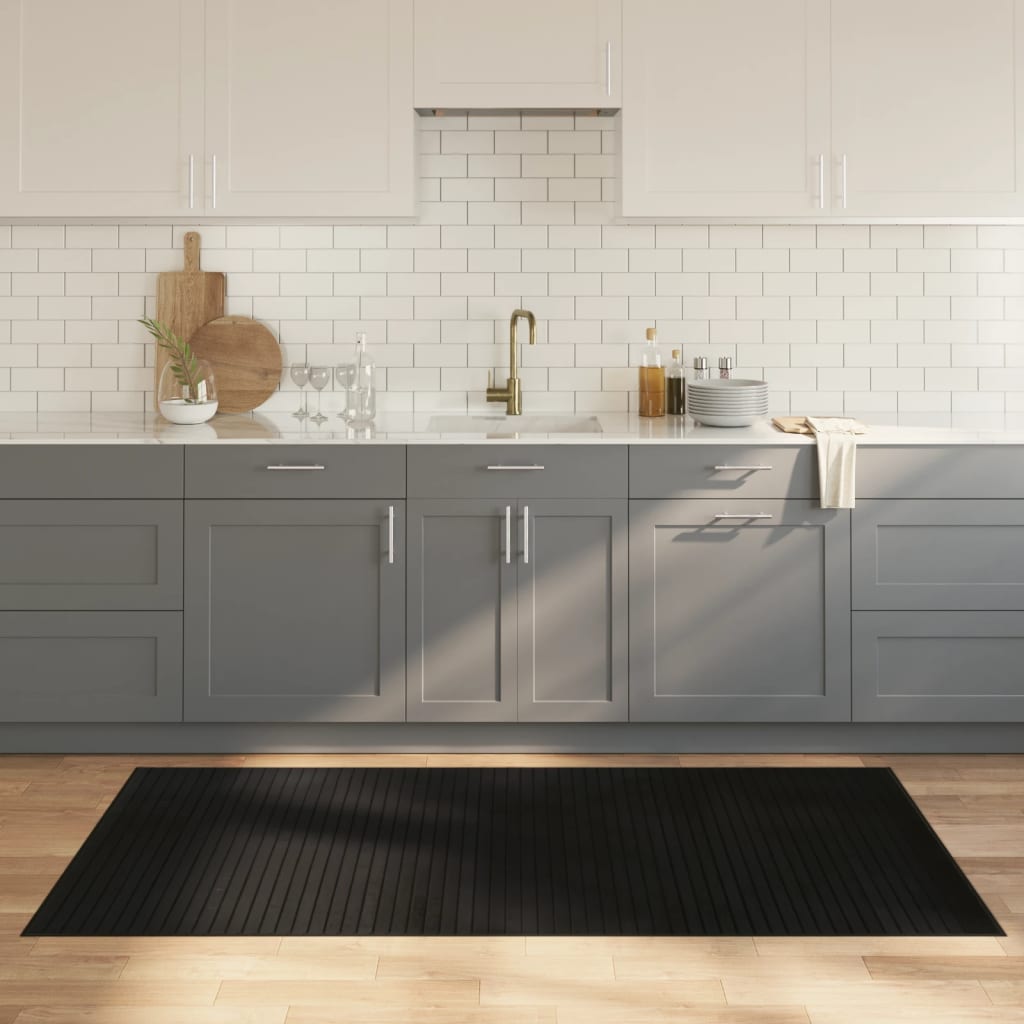 vidaXL Rug Rectangular Black 100x200 cm Bamboo