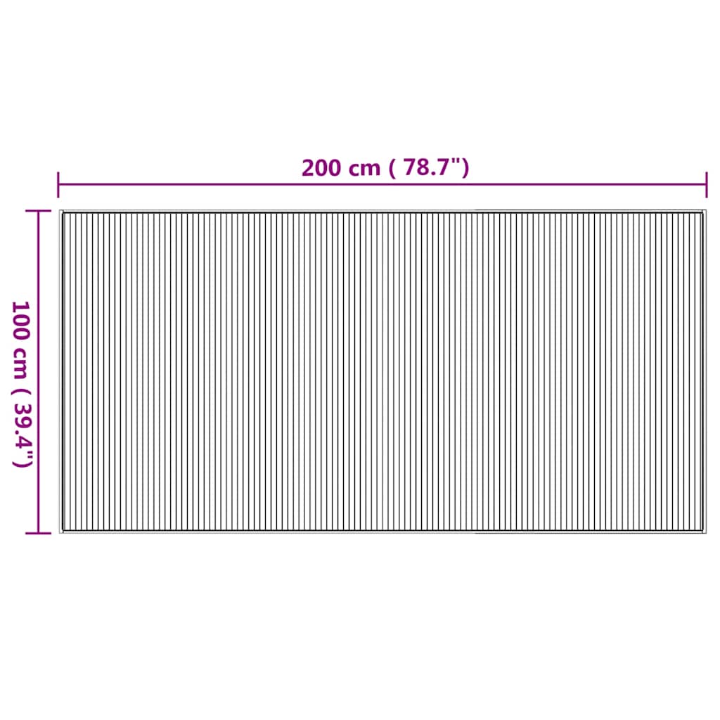 vidaXL Rug Rectangular Natural 100x200 cm Bamboo