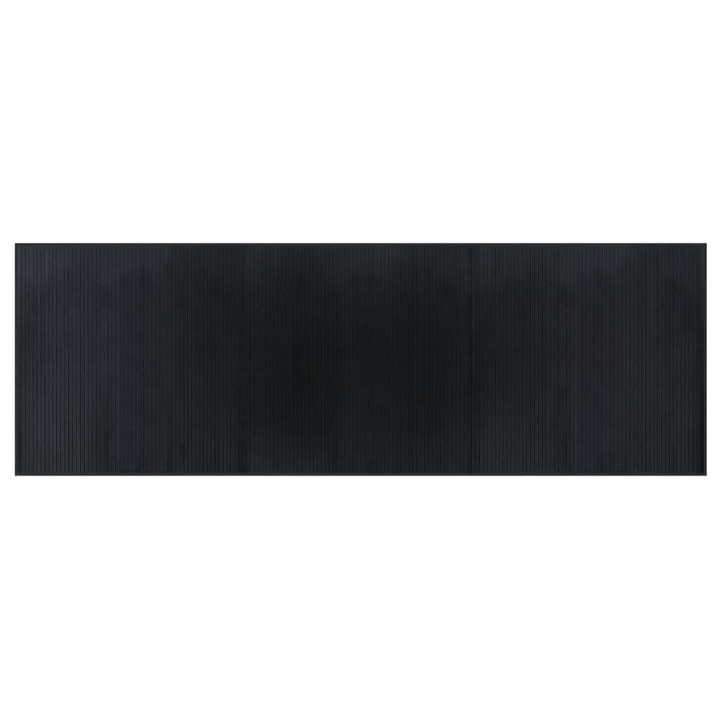 vidaXL Rug Rectangular Black 100x300 cm Bamboo