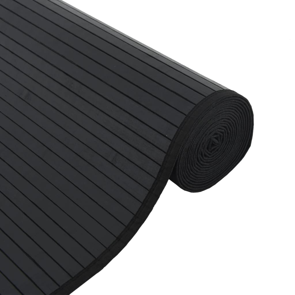 vidaXL Rug Rectangular Black 100x300 cm Bamboo