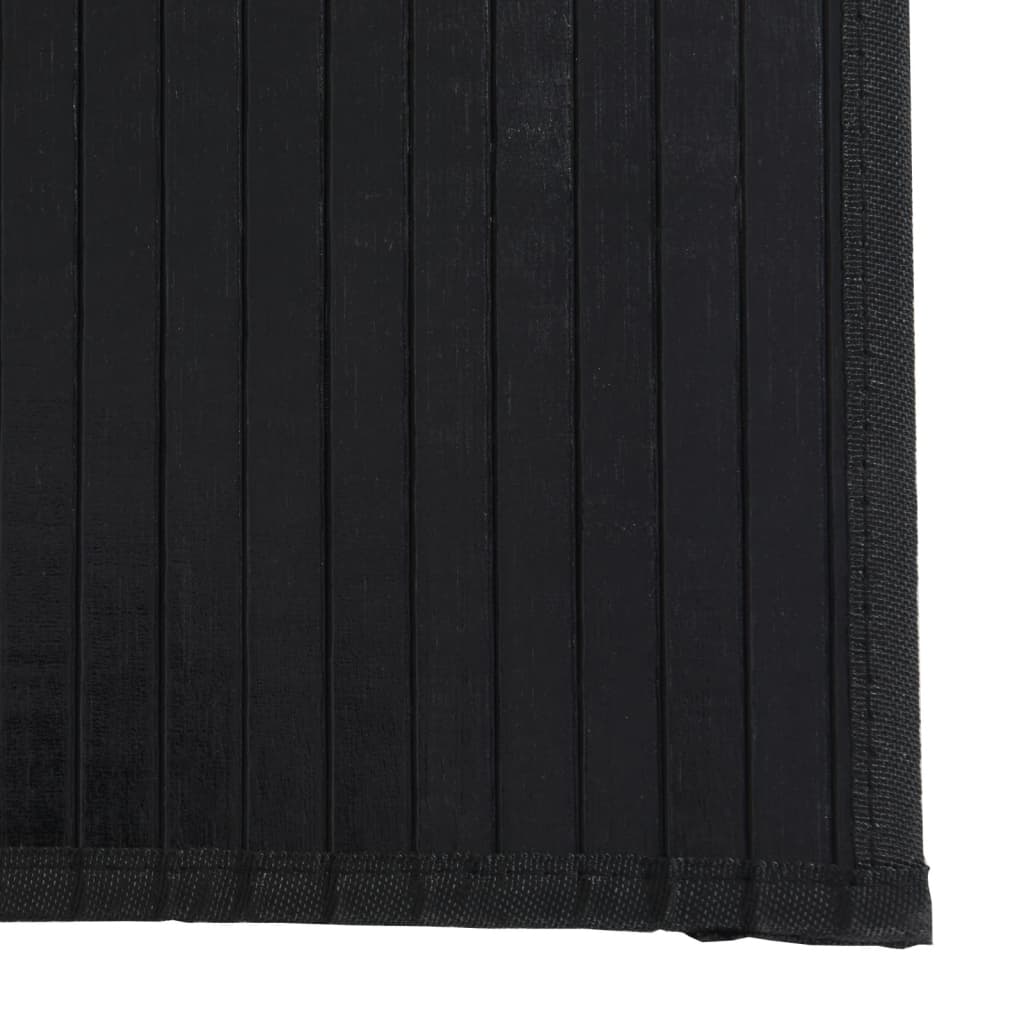 vidaXL Rug Rectangular Black 100x300 cm Bamboo