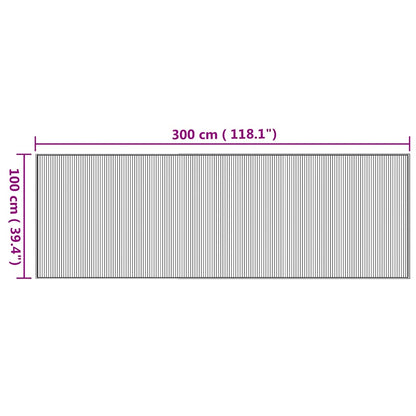 vidaXL Rug Rectangular Natural 100x300 cm Bamboo