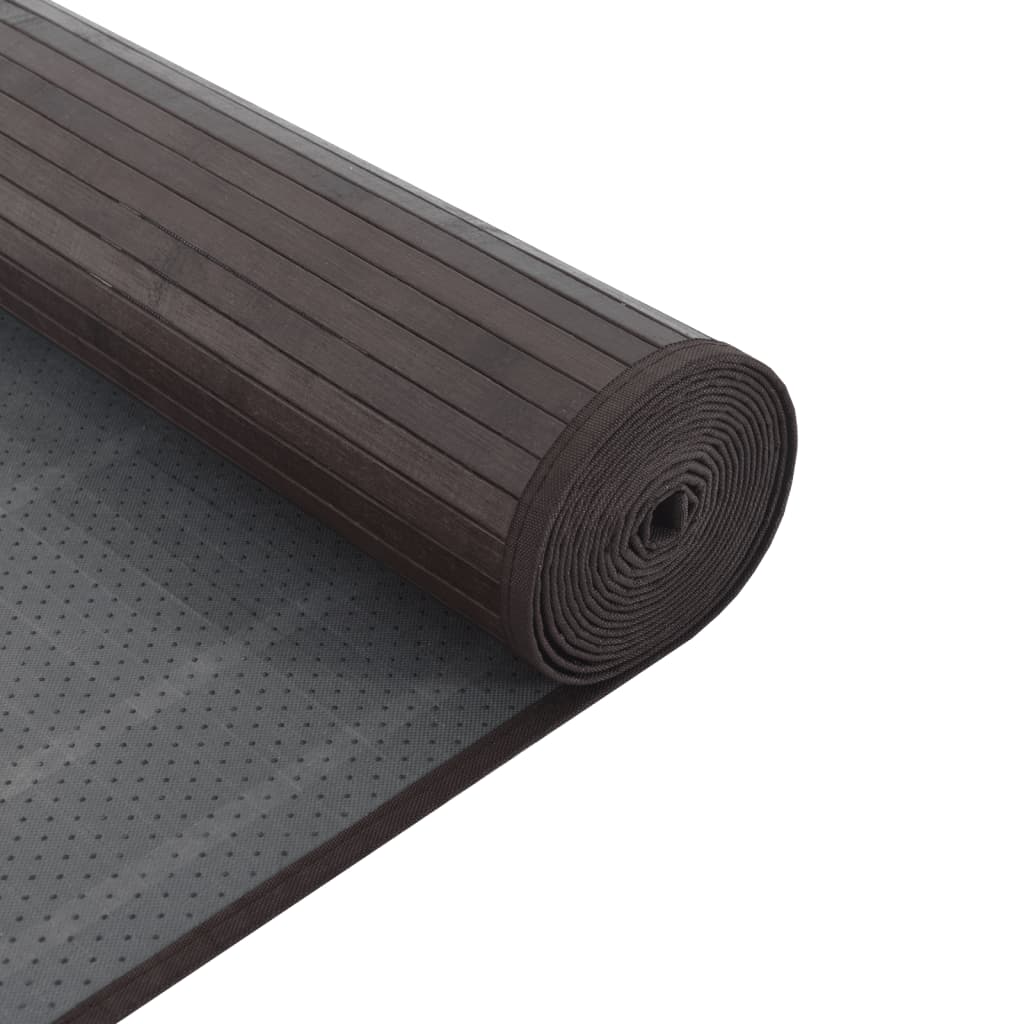 vidaXL Rug Rectangular Dark Brown 100x300 cm Bamboo