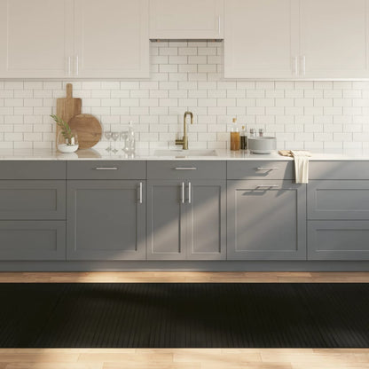 vidaXL Rug Rectangular Black100x400 cm Bamboo