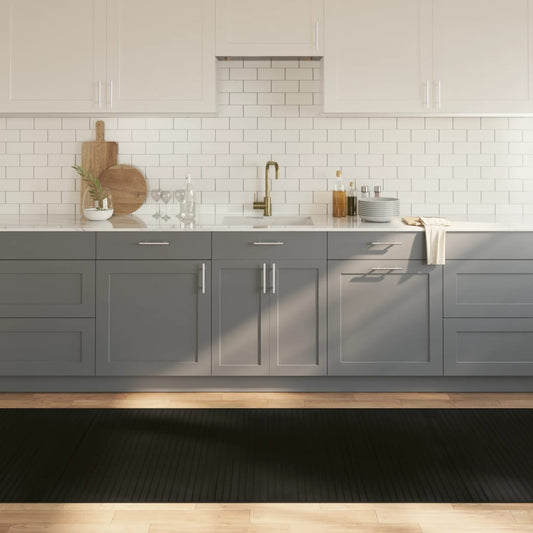 vidaXL Rug Rectangular Black100x400 cm Bamboo