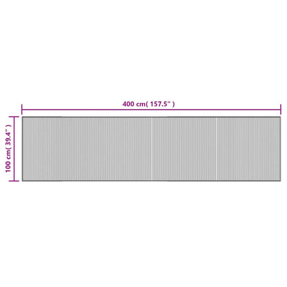 vidaXL Rug Rectangular Dark Brown 100x400 cm Bamboo