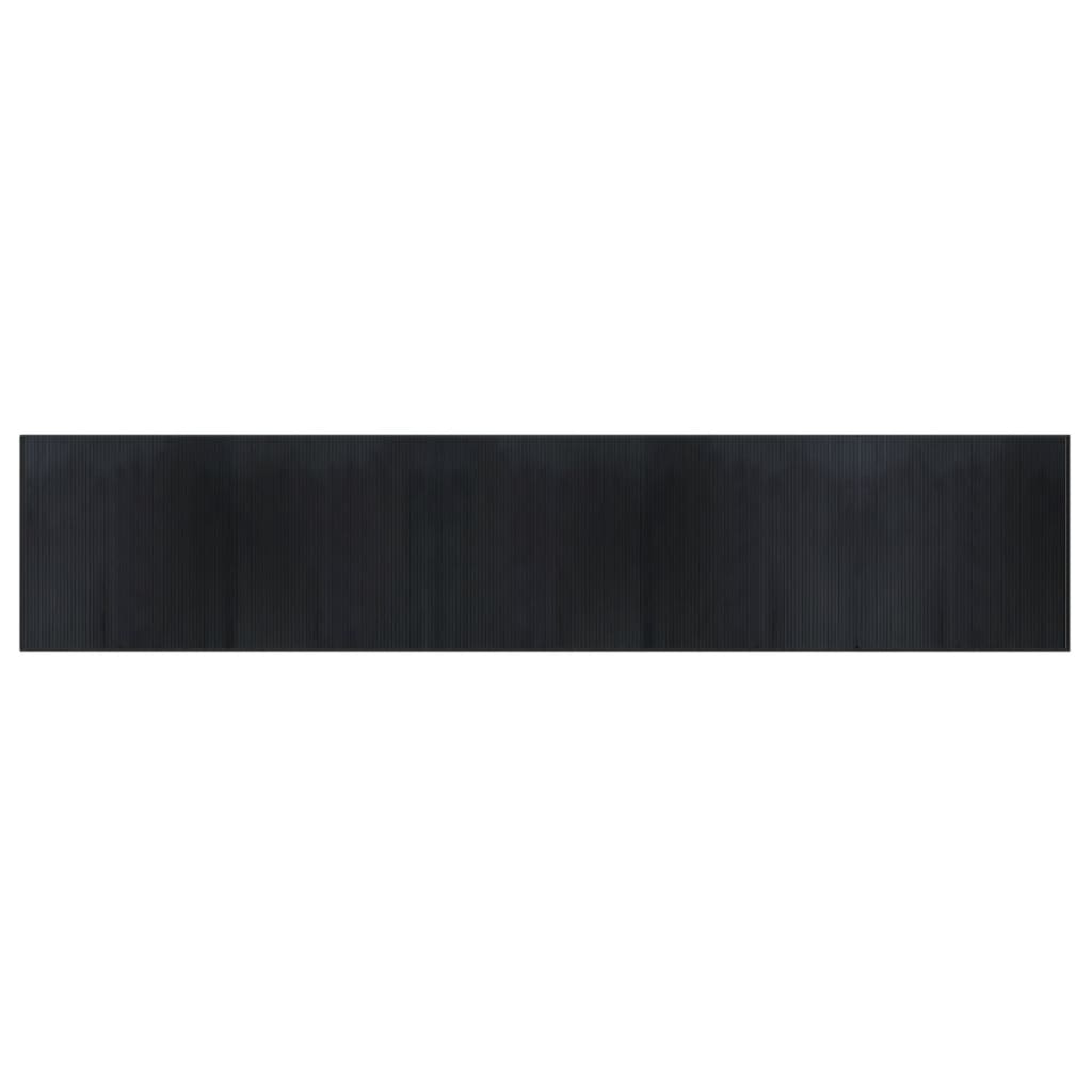 vidaXL Rug Rectangular Black 100x500 cm Bamboo