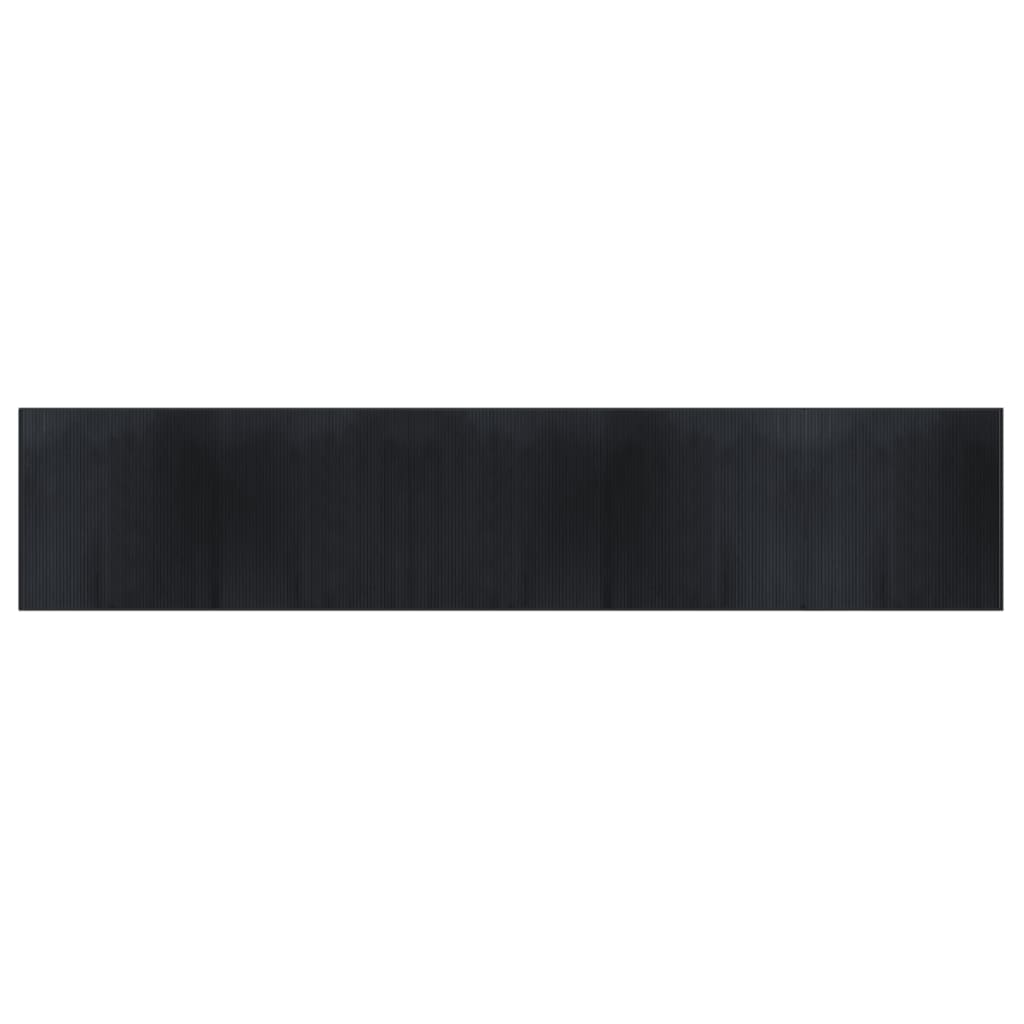 vidaXL Rug Rectangular Black 100x1000 cm Bamboo