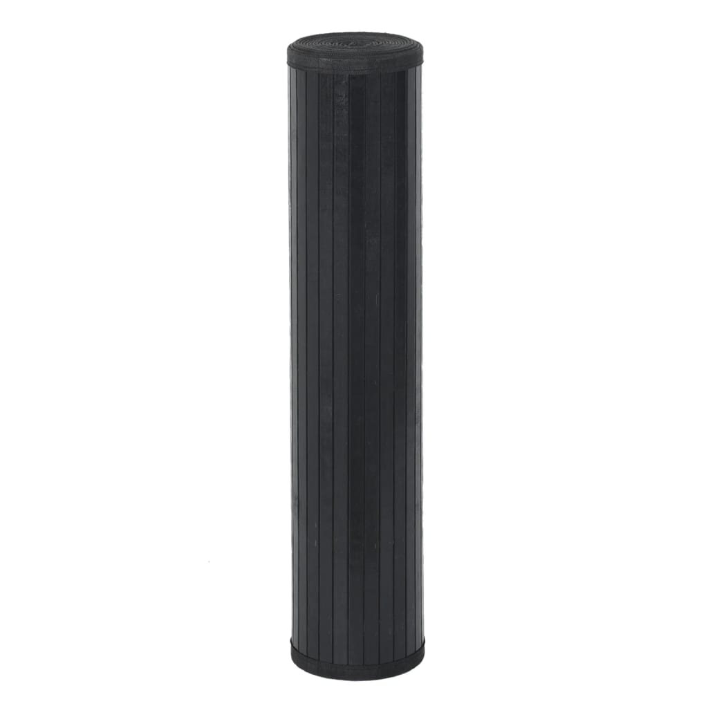 vidaXL Rug Rectangular Black 100x1000 cm Bamboo