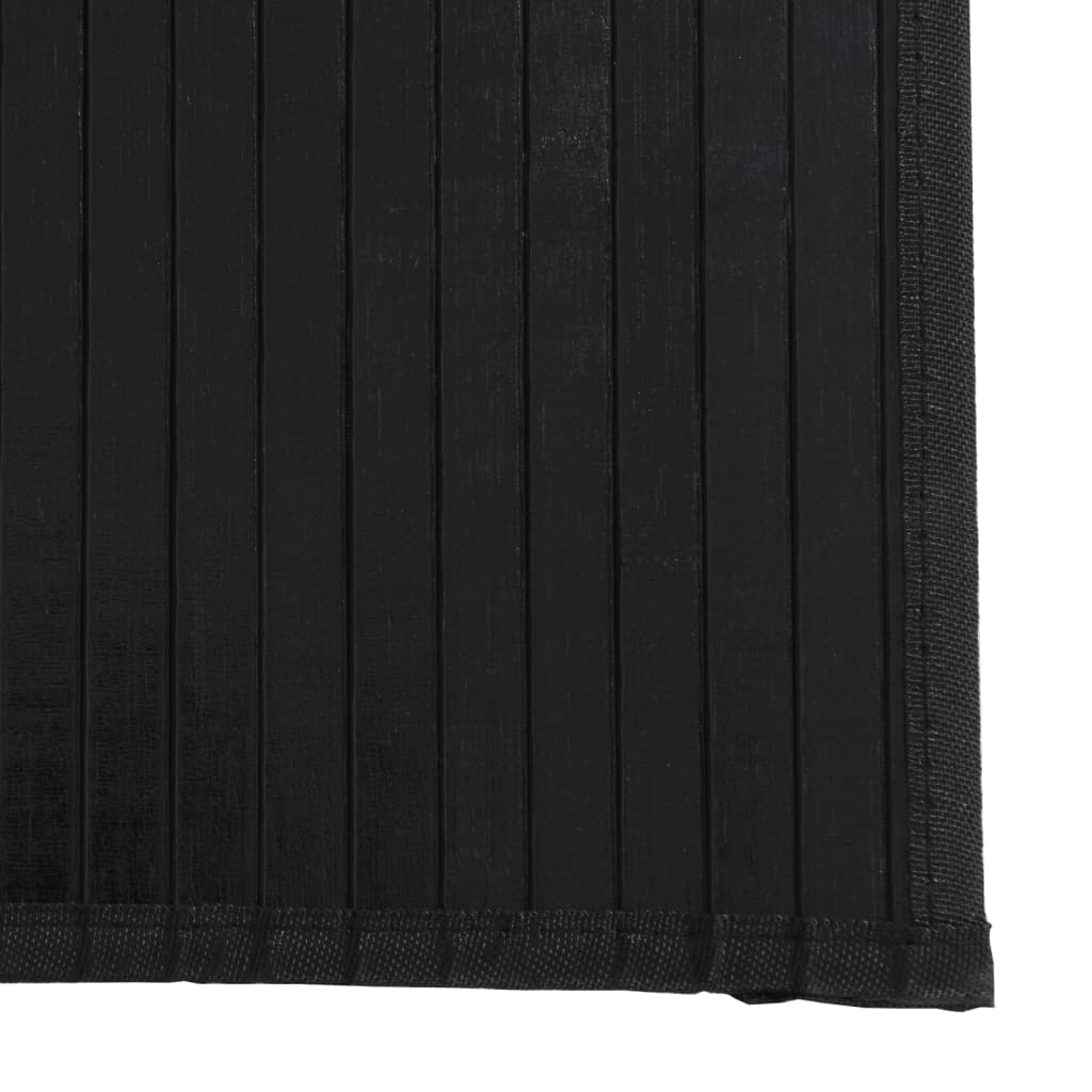 vidaXL Rug Rectangular Black 100x1000 cm Bamboo