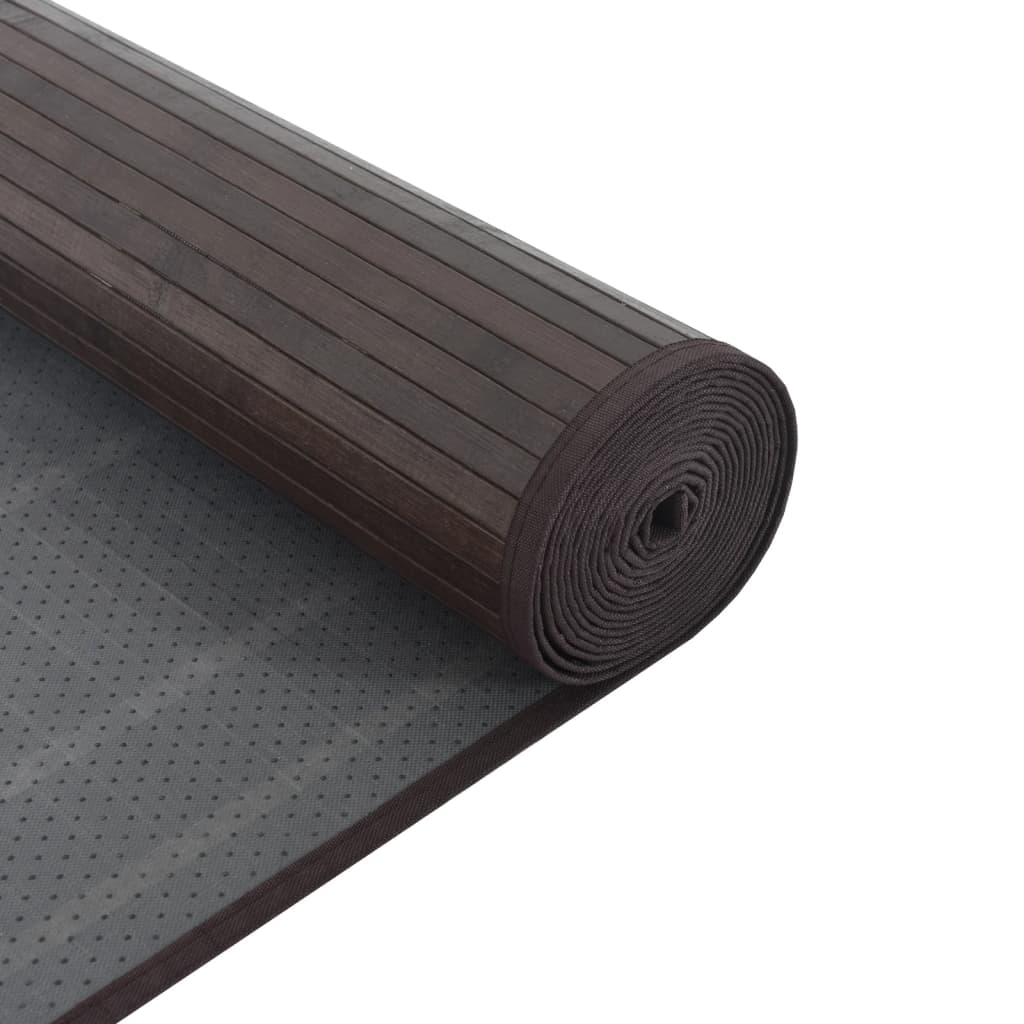 vidaXL Rug Rectangular Dark Brown 100x1000 cm Bamboo