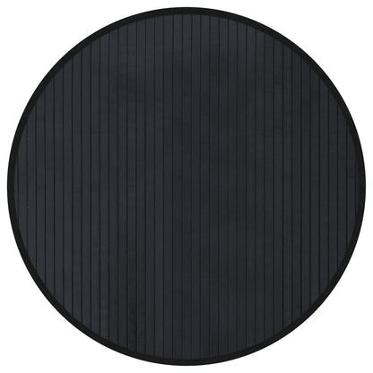 vidaXL Rug Round Black60 cm Bamboo
