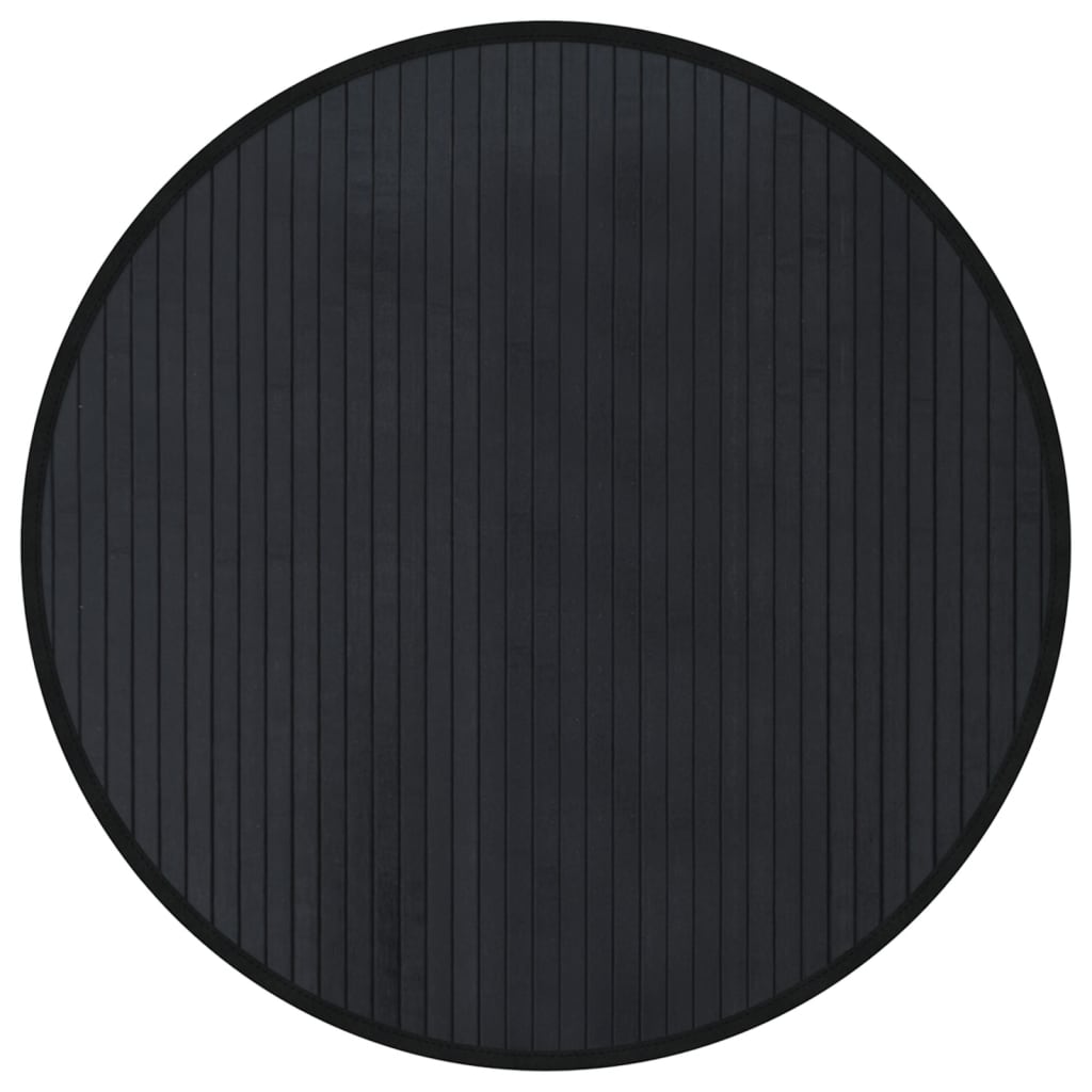 vidaXL Rug Round Black 60 cm Bamboo