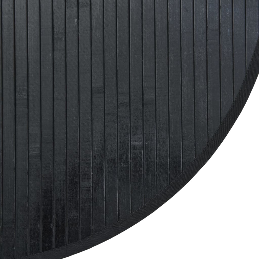 vidaXL Rug Round Black60 cm Bamboo