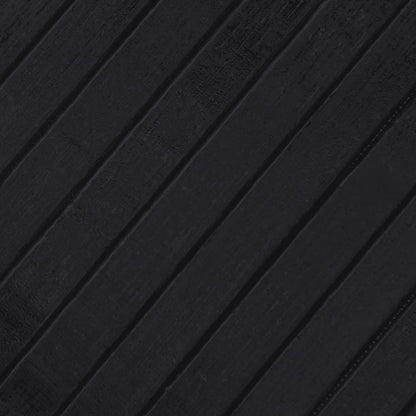 vidaXL Rug Round Black60 cm Bamboo