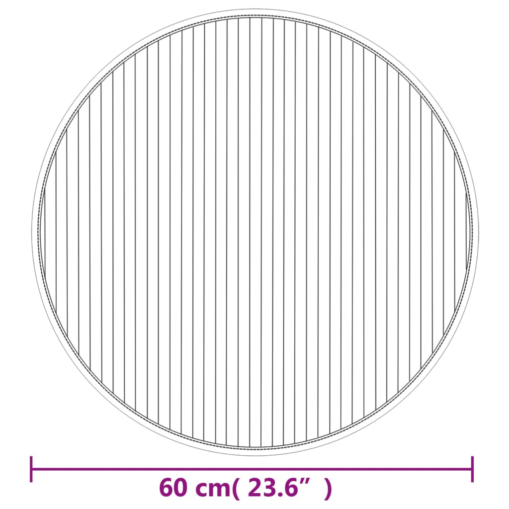 vidaXL Rug Round Black60 cm Bamboo