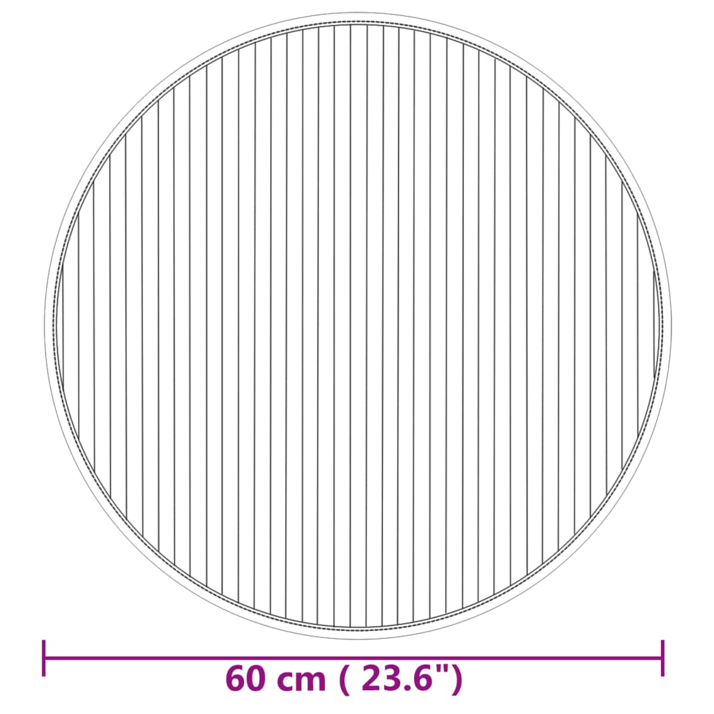 vidaXL Rug Round Natural 60 cm Bamboo