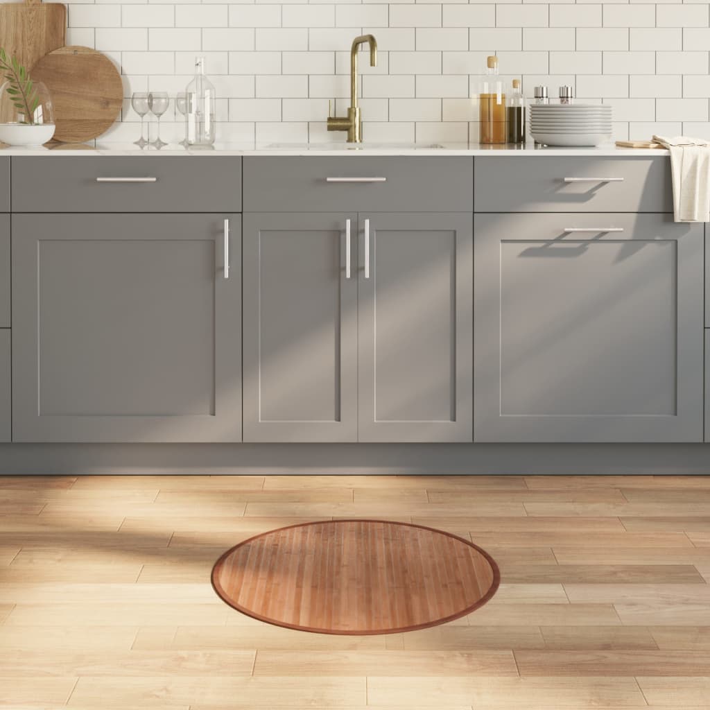 vidaXL Rug Round Natural60 cm Bamboo