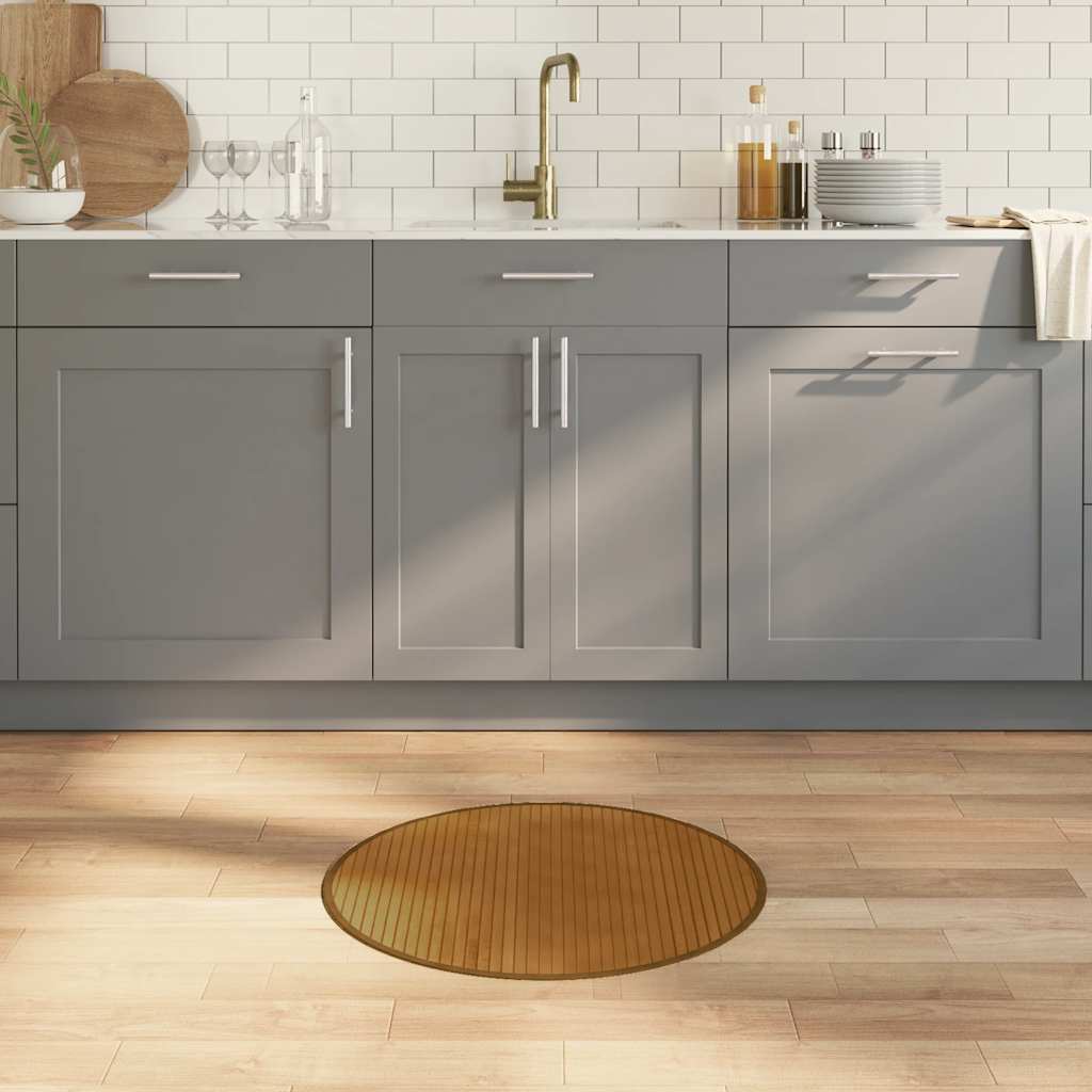 vidaXL Rug Round Brown 60 cm Bamboo