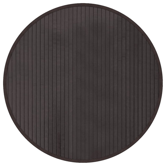 vidaXL Rug Round Dark Brown60 cm Bamboo