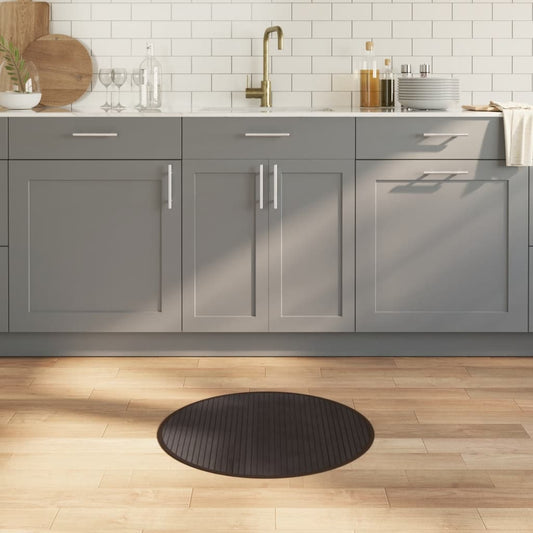 vidaXL Rug Round Dark Brown60 cm Bamboo