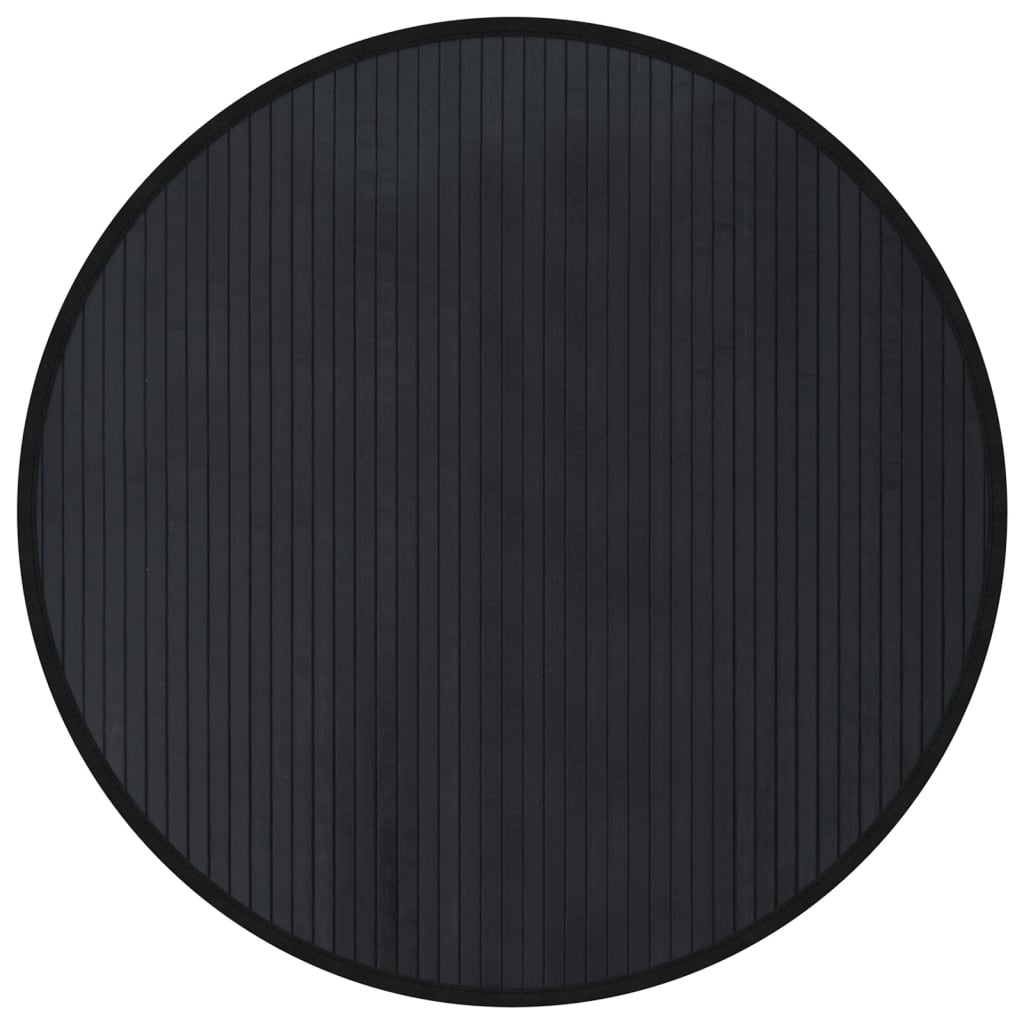 vidaXL Rug Round Black80 cm Bamboo