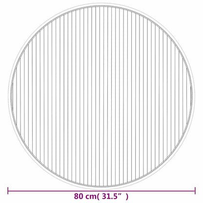 vidaXL Rug Round Brown 80 cm Bamboo
