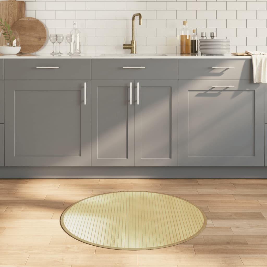 vidaXL Rug Round Light Natural 80 cm Bamboo