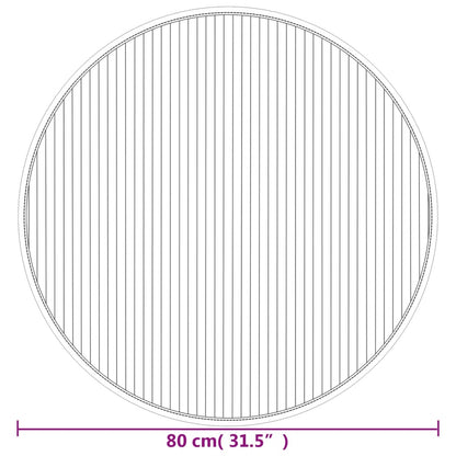 vidaXL Rug Round Grey 80 cm Bamboo