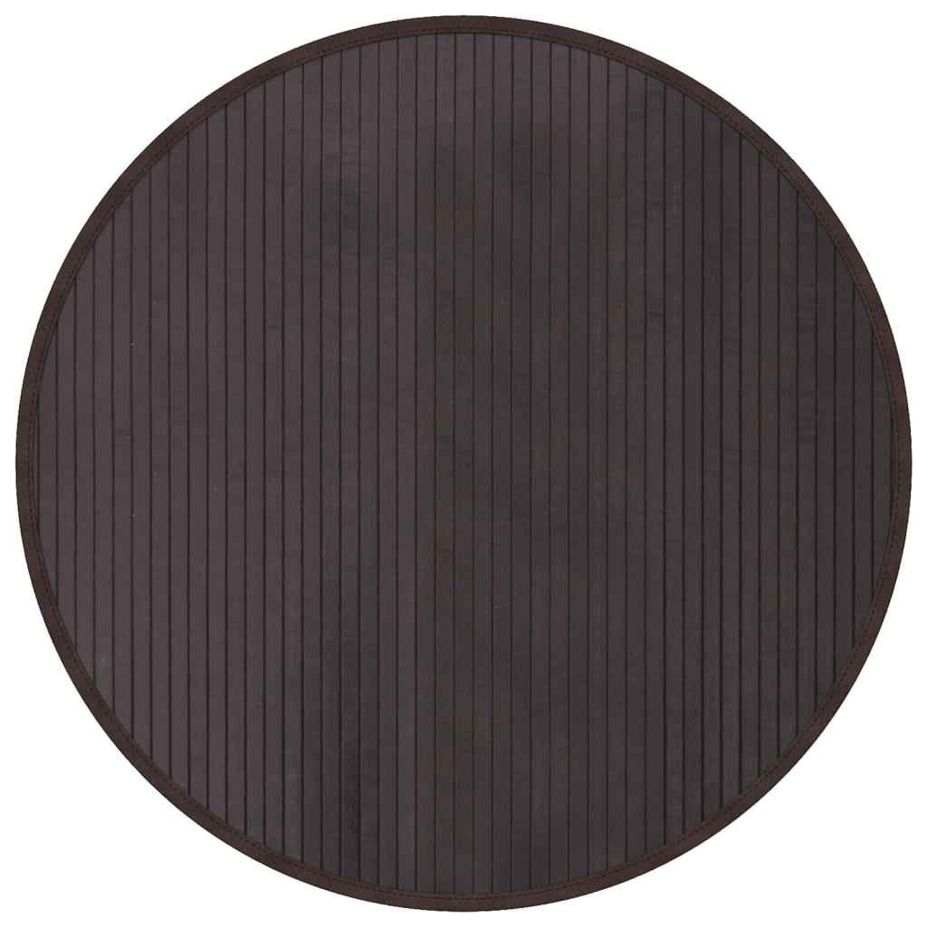 vidaXL Rug Round Dark Brown80 cm Bamboo