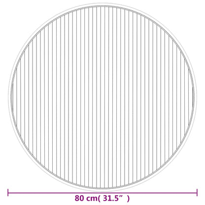 vidaXL Rug Round Dark Brown80 cm Bamboo