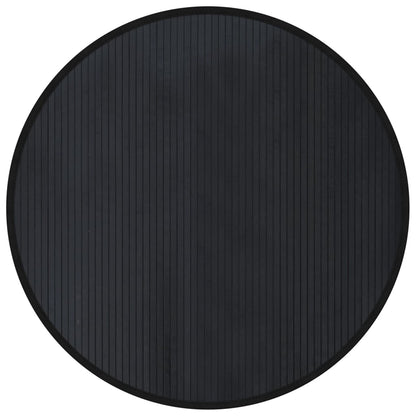 vidaXL Rug Round Black100 cm Bamboo