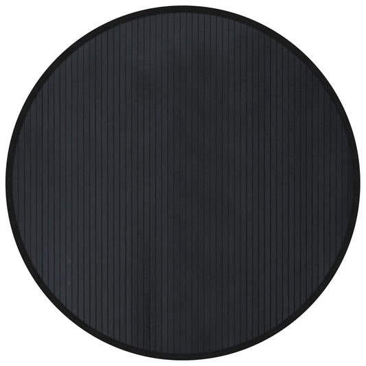 vidaXL Rug Round Black 100 cm Bamboo