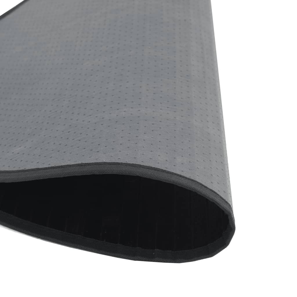 vidaXL Rug Round Black100 cm Bamboo