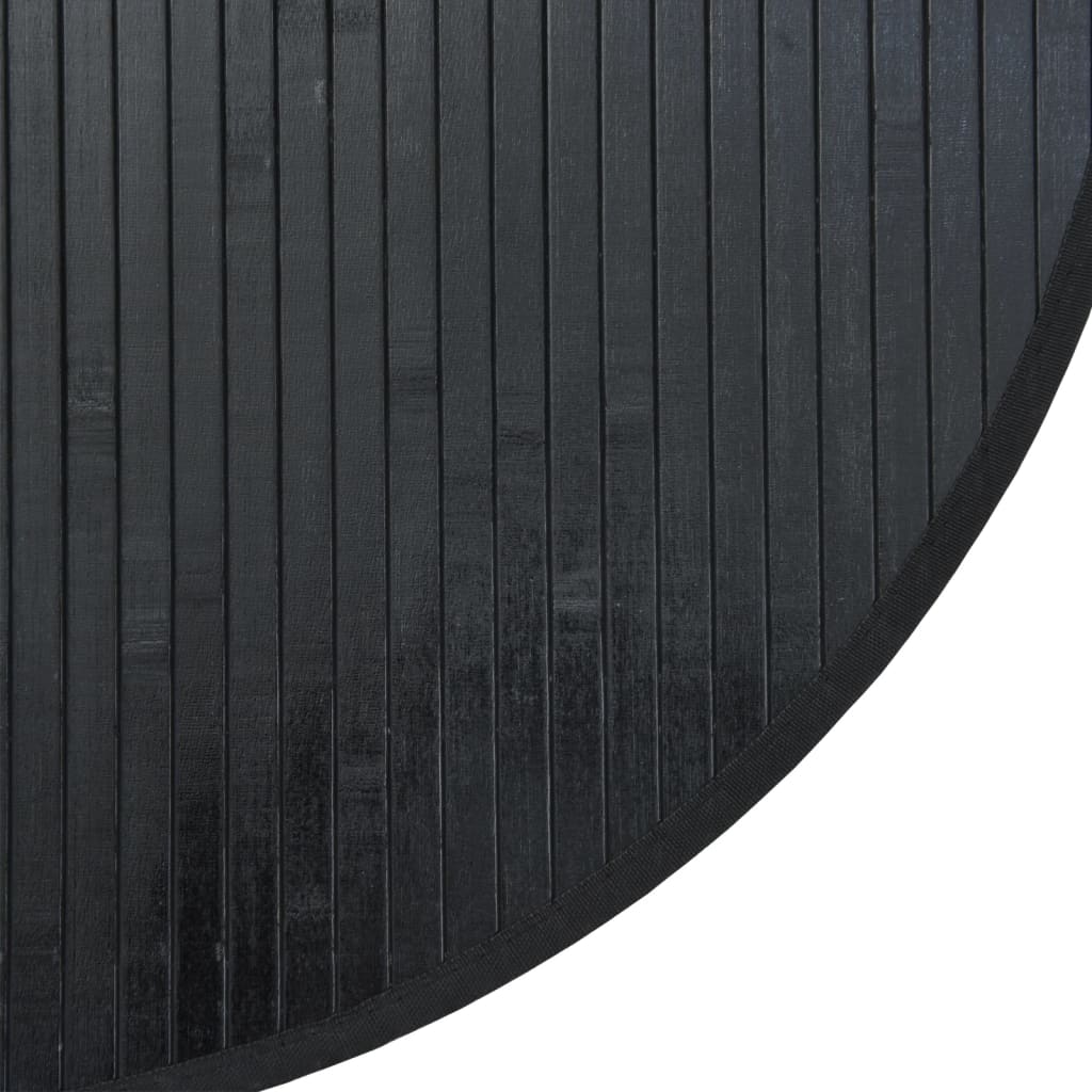 vidaXL Rug Round Black100 cm Bamboo