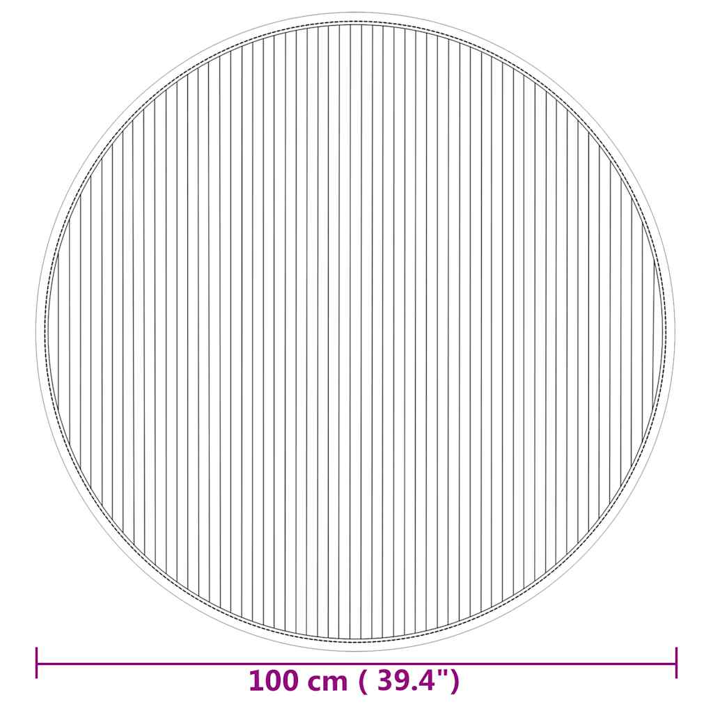 vidaXL Rug Round Natural100 cm Bamboo