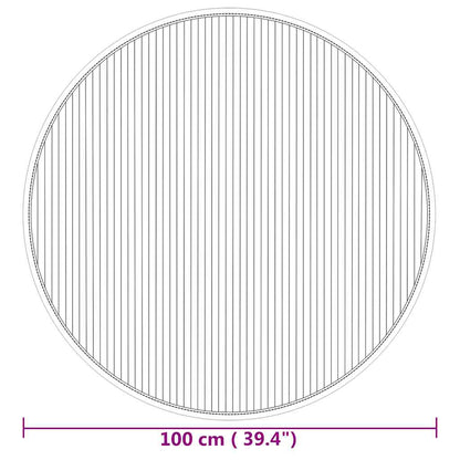 vidaXL Rug Round Natural 100 cm Bamboo