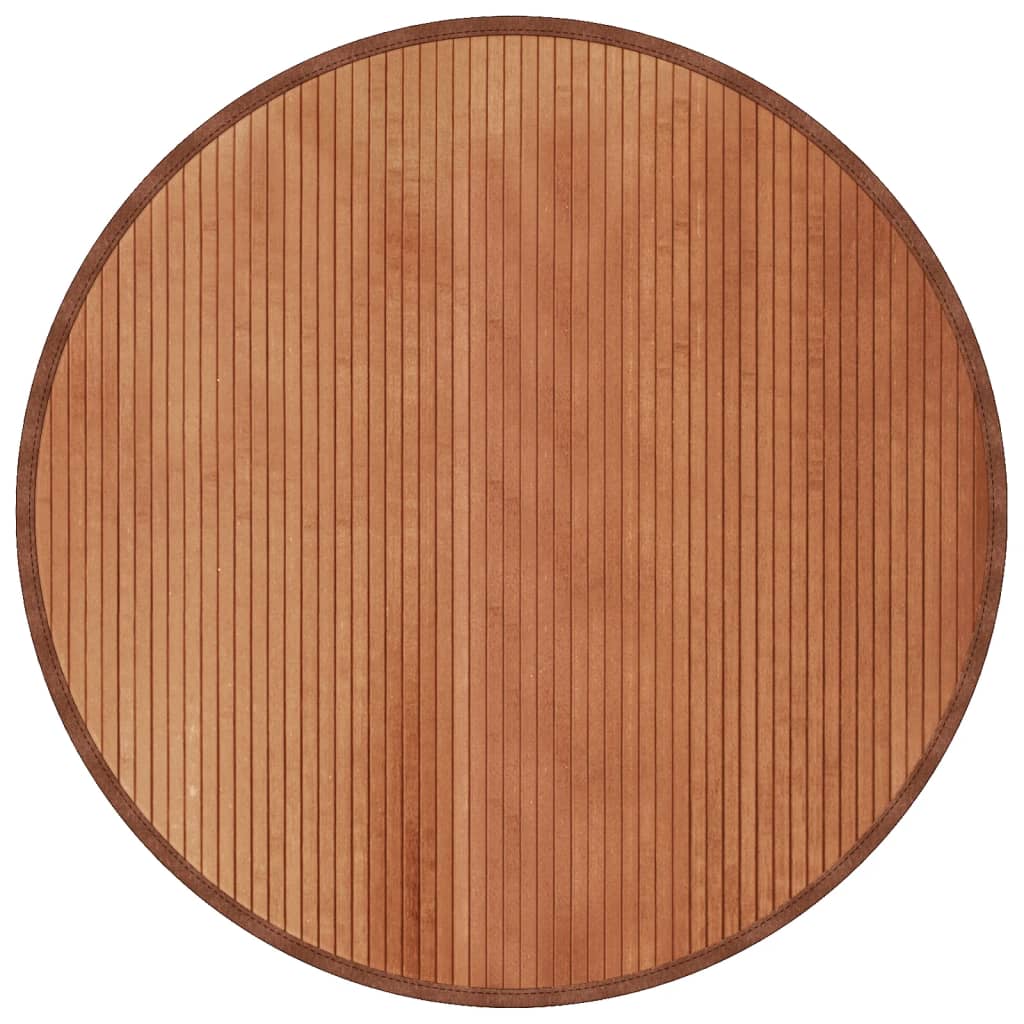 vidaXL Rug Round Brown100 cm Bamboo