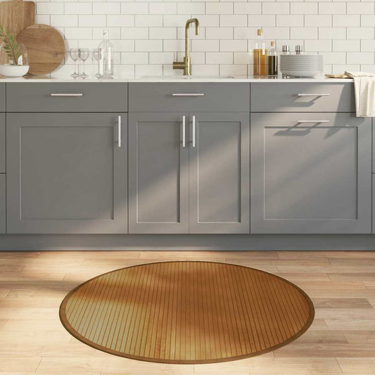 vidaXL Rug Round Brown 100 cm Bamboo
