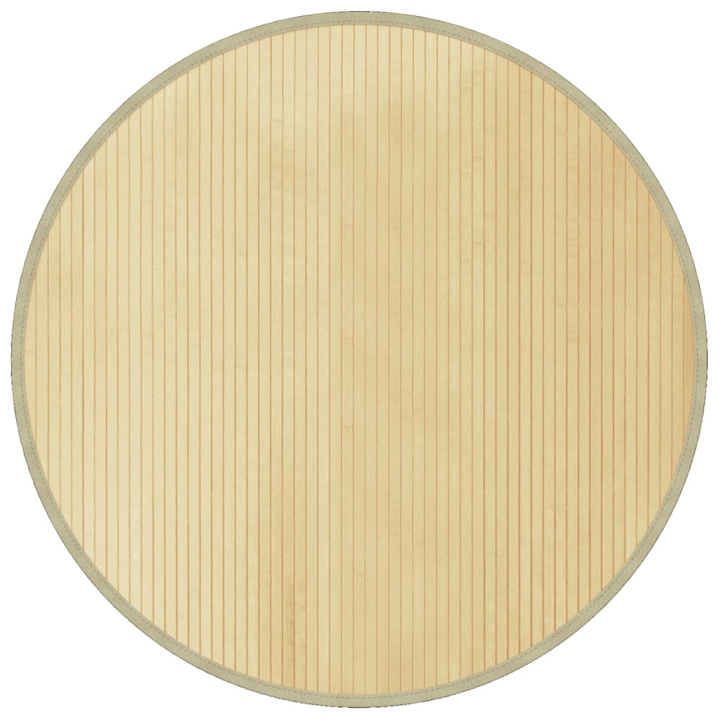 vidaXL Rug Round Light Natural100 cm Bamboo